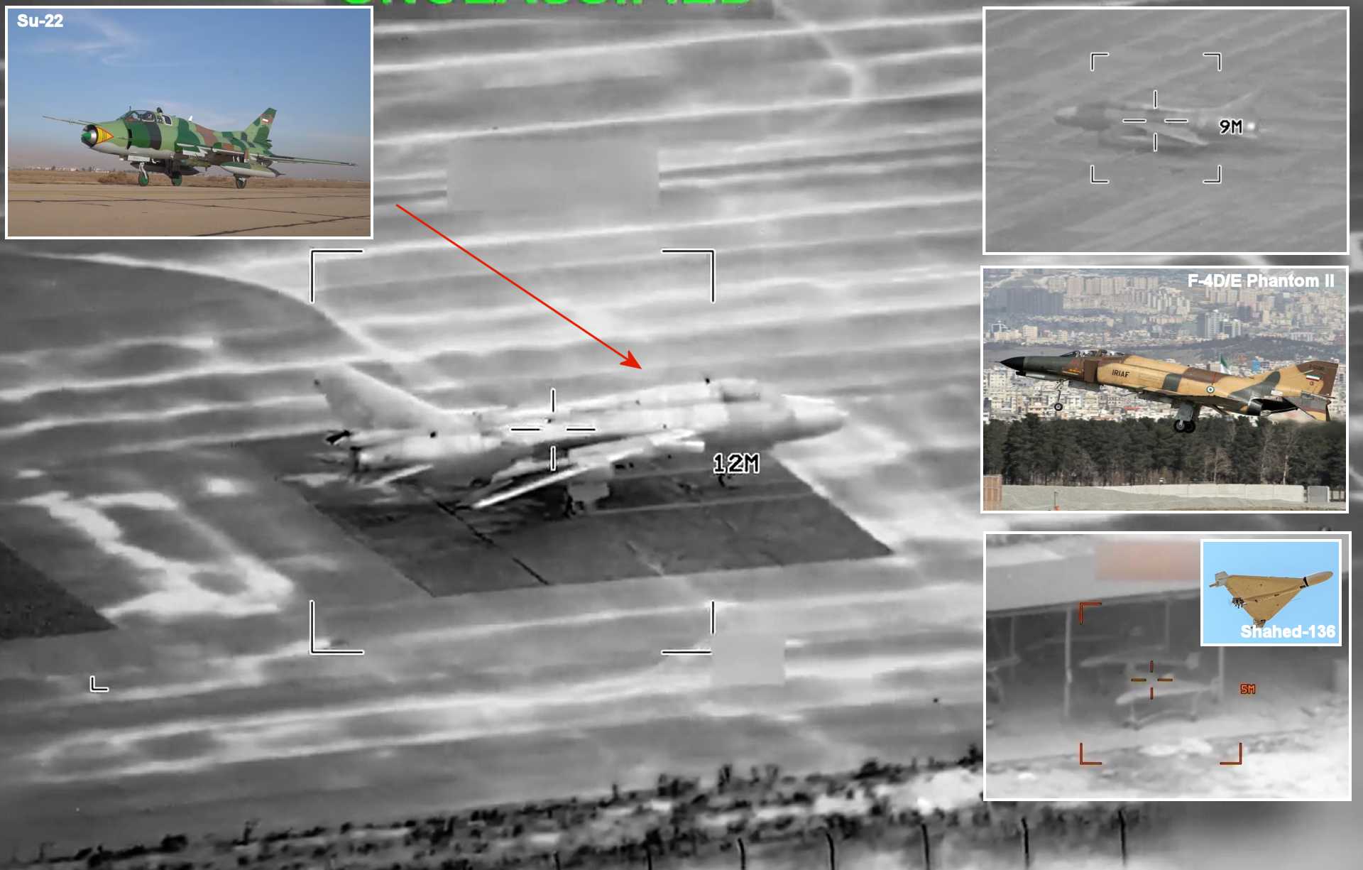 Video released by U.S. Central Command on March 1, 2026, and analysed by Army Recognition defense experts confirms U.S. Air Force strikes destroyed Iranian Su-22 ground attack aircraft, F-4D/E Phantom II fighters, and a Shahed-136 loitering munition depot under Operation Epic Fury.