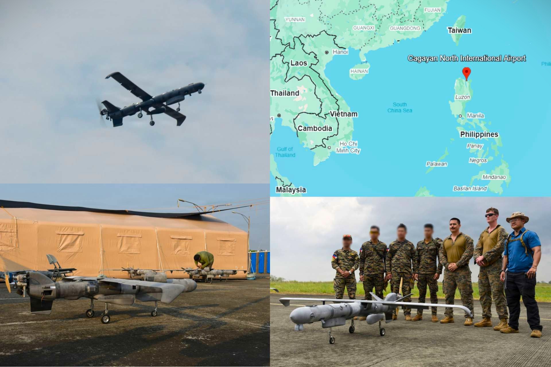 The U.S. Marine Corps showcased the Firestorm Tempest drone alongside Philippine Navy personnel during Balikatan 2026, highlighting a growing Indo-Pacific focus on distributed maritime surveillance, expeditionary logistics, and littoral warfare operations near the South China Sea and Luzon Strait (Picture Source: U.S. Marines / Google Earth, Edited By Army Recognition Group)