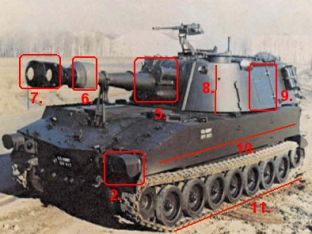 M109 tracked self-propelled howitzer armoured vehicle US army United States pictures technical data sheet description identification fiche technique photos images blindé obusier automoteur chenillé armée américaine Etats Unis