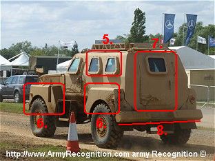 Cheetah MMPV Medium Mine Protected Vehicle wheeled armoured armored Force Protection INC US Army United States véhicuile blindé à roues moyen à blindage contre les mines photo image picture identification points marquants 