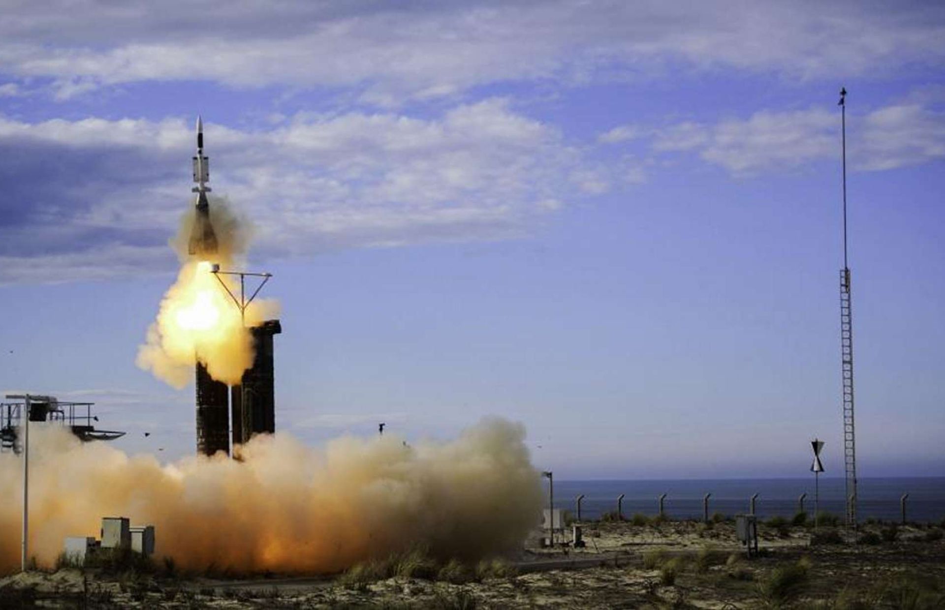 SAMP/T NG is a mobile long-range air and missile defense system using Ground Fire 360-degree AESA radar and Aster 30 interceptors to engage aircraft, cruise missiles, drones, and tactical ballistic missiles while staying networked and survivable through rapid relocation (Picture source: Thales).