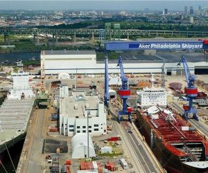 Hanwha Philly Shipyard in Philadelphia, the proposed construction site for the medium landing ship described in the reported contract.