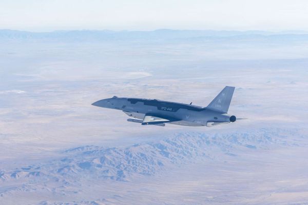 Anduril’s YFQ-44A Fury flew alongside F-35 fighters during U.S. Air Force testing, marking a key step toward operational manned-unmanned air combat (Picture Source: U.S. Air Force)