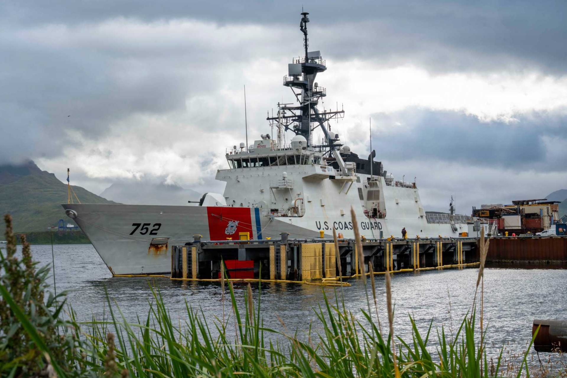 U.S. Coast Guard Cutter Stratton prepares to depart Dutch Harbor, Alaska, on Sept. 17, 2026, ahead of Operation TUNDRA MERLIN, a U.S.-Canadian Bering Sea exercise integrating naval forces, maritime patrol aircraft, F-35 fighters and E-3 airborne warning aircraft.