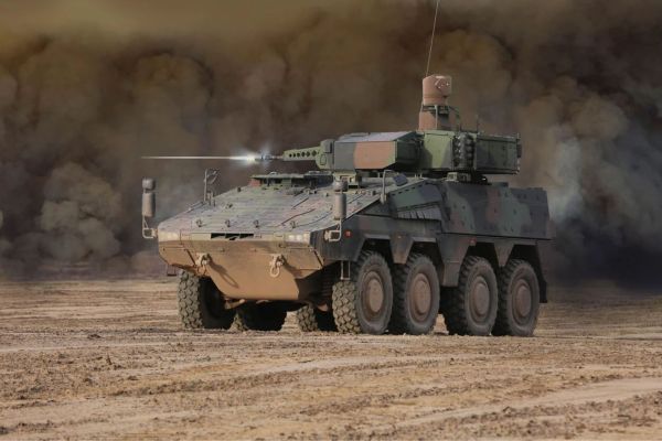 The Boxer RCT30 combines the Boxer 8x8 armored chassis with the Puma-derived 30 mm turret, forming the basis of the Schakal infantry fighting vehicle ordered by Germany and the Netherlands. (Picture source: Netherlands Ministry of Defence)