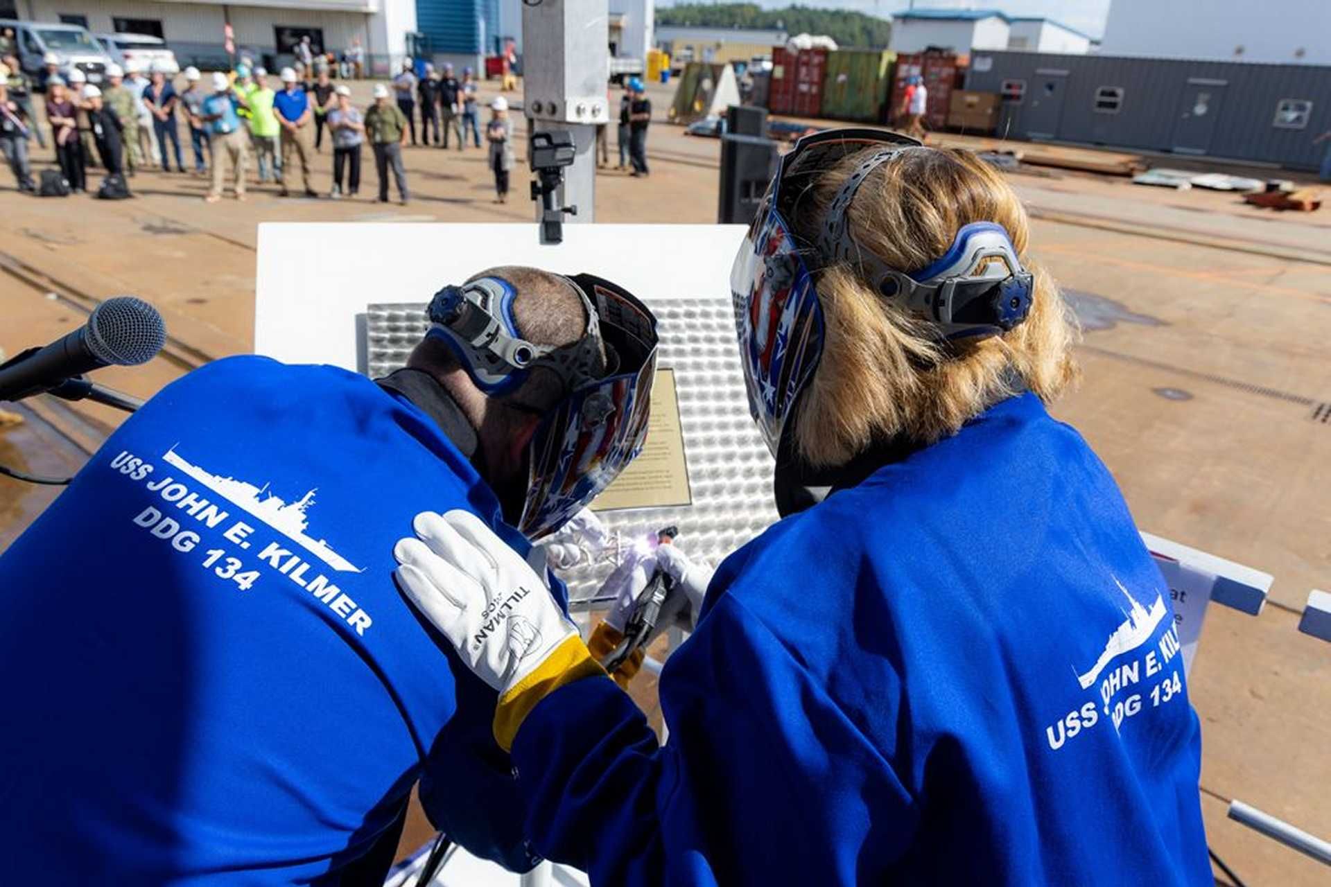 Future USS John E. Kilmer (DDG 134) reaches a major construction milestone as General Dynamics Bath Iron Works lays the keel of the Arleigh Burke Flight III destroyer in Bath, Maine, on September 10, 2026.