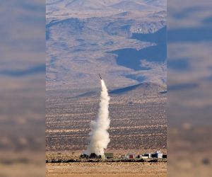 The U.S. Army’s 3rd Battalion, 12th Field Artillery Regiment, assigned to Multi-Domain Command–Europe, conducts its first live firing of a Tomahawk land-attack cruise missile using the newly fielded Typhon Mid-Range Capability missile system at Naval Air Weapons Station China Lake, California, on September 28, 2026. (Picture source: U.S. Army)