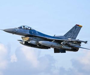 A U.S. Air Force F-16 Fighting Falcon takes off in the U.S. Central Command area of responsibility on September 18, 2026. The Air Force is seeking a new mission computer to help selected F-16 variants remain effective alongside F-35 and F-22 fighters. (Picture source: U.S. Department of War/Defense)