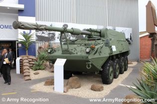 LAV III Stryker T7 105 mm self-propelled howitzer technical data sheet specifications description information intelligence pictures photos images identification South Africa African defence industry military technology Denel artillery