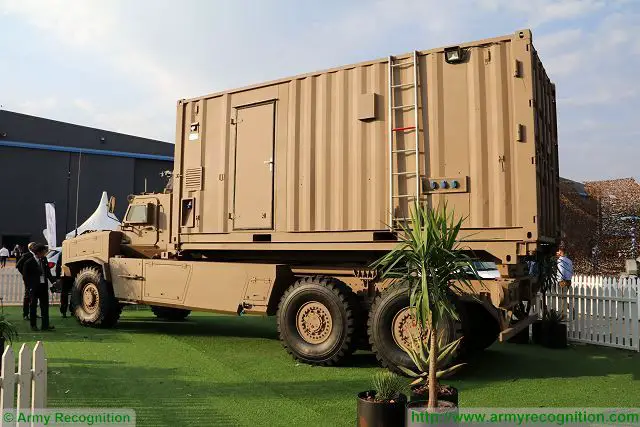 Denel Vehicle Systems from South Africa unveils new military truck demonstrator at AAD 2016, the Africa Aerospace and Defence Exhibition. This demonstrator is based on the RG31 Mk6 4x4 MRAP mine protected vehicle and called by Denel the "Africa Truck".