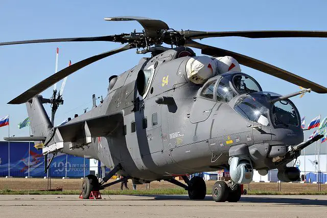 The Mi-24V/Mi-35 "Hind-E" (export variant) (NATO reporting name: Hind) is a multirole combat helicopter with low-capacity troop transport manufactured by the Russian company Rostverol.