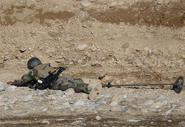 Soldiers from the Afghan National Army’s 8th Commando Kandak found and destroyed a rocket cache in Tarin Kowt district, February 23, 2012.