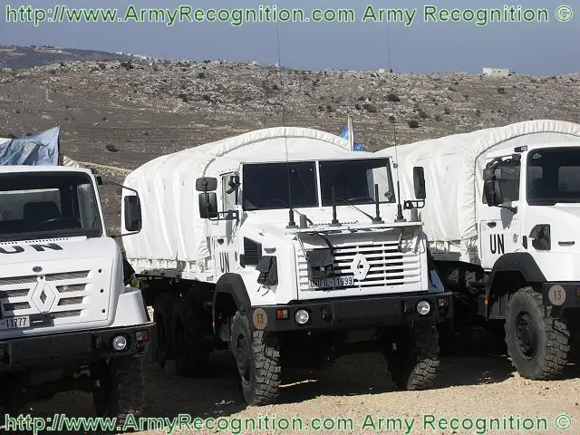 Logistic vehicles are also targets for IEDs. These Sherpa truck is equipped with jamming system against IED, mounted at the front of the engine compartment.