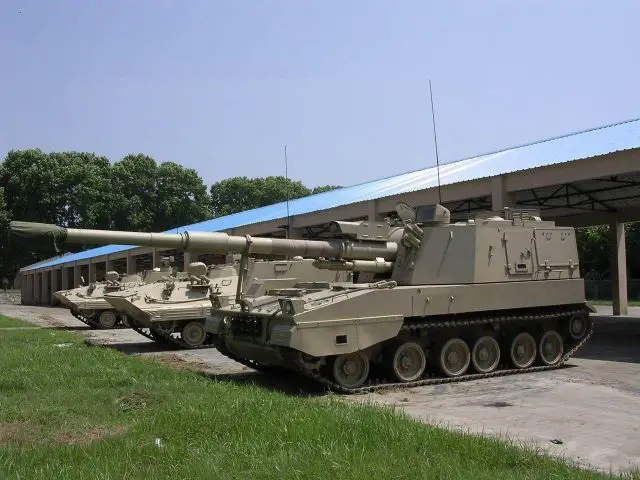 PLZ45 155mm 45 caliber self-propelled howitzer China Chinese army defense industry military technology 640 002