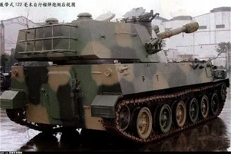 WMZ322 SH 3 122mm tracked self propelled howitzer China Chinese army defense industry Internet rear view 001