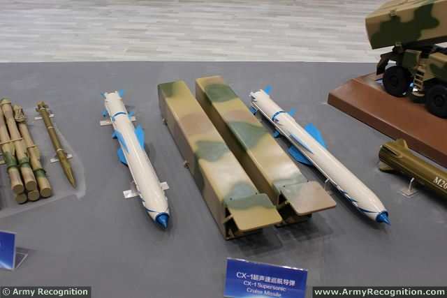 At AirShow China 2014 in Zhuhai, China Aerospace Science and Technology Corporation unveils the new CX-1 supersonic cruise missile which can be used against naval and land targets. A cruise missile is a guided missile, the major portion of whose flight path to its target is conducted at approximately constant velocity. The supersonic missile travel faster than the speed of sound, usually using ramjet engines.