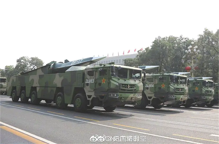 DF 17 mobile medium range ballistic missile hypersonic glide vehicle China 925 001