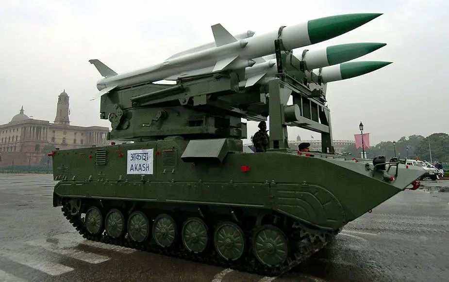 Akash medium range surface to air defense missile system India BMP 1 925 001