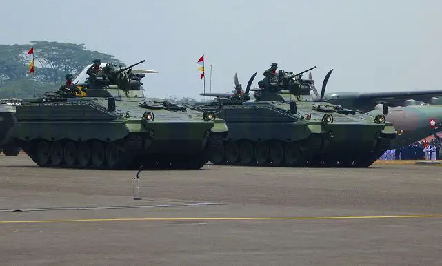 The Indonesian Ministry of Defence has contracted with the Rheinmetall Group of Düsseldorf to supply it with 103 Leopard 2A4 main battle tank and 43 Marder 1A3 tracked armoured infantry fighting vehicles , logistical support and ammunition worth roughly €216 million. The contract, which was signed in December 2012, now comes into full force following the successful completion of all legal formalities.