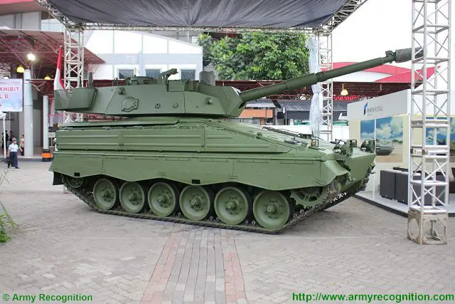 Marder Medium tank RI Republic of Indonesia 105mm Hitfact II Leonardo turret Rheinmetall Germany German defense industry 640 001