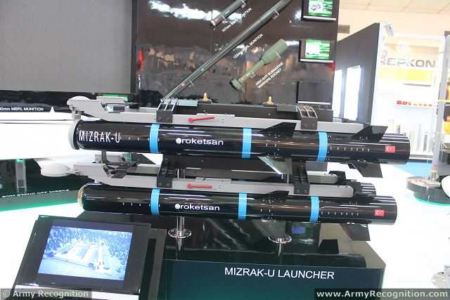 Today the Turkish Company Roketsan is developing and manufacturing new-generation smart missiles that are completely indigenous and which have high potential on the world defence market. These comprise the Cirit 2.75" laser-guided missile, Mizrak-U long-range anti-tank missile, Mizrak-O medium-range anti-tank missile and missile launching systems, SOM (Stand-Off Missile), Hisar low- and medium-altitude air defence missile, extended-range surface-to-surface multi-calibre artillery rockets (300mm, 122mm and 107mm) and the ASW (Anti-Submarine Warfare) rocket.