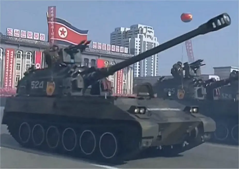 Chuche Po M 1991 122mm tracked self propelled howitzer North Korea army military parade February 2018 925 001