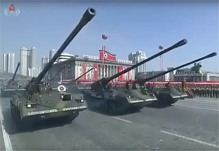 M 1989 Koksan Chuch ep o 170mm self propelled howitzer North Korea army military parade February 2018 925 001