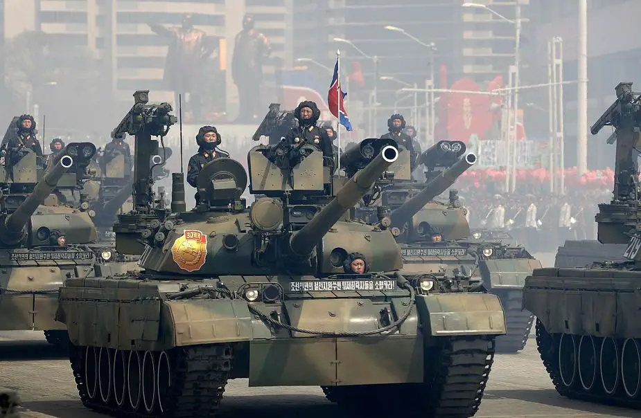 Pokpung ho IV MBT Main Battle Tank with new secondary armament MANPADS grenade launchers anti tank missile North Korea army 925 001