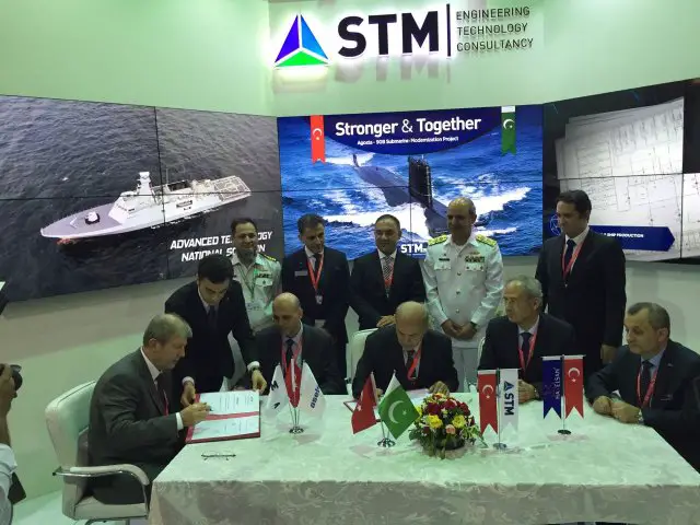 STM Aselsan and Havelsan hold the signature ceremony of Agosta-90B modernization at IDEAS 2016 001