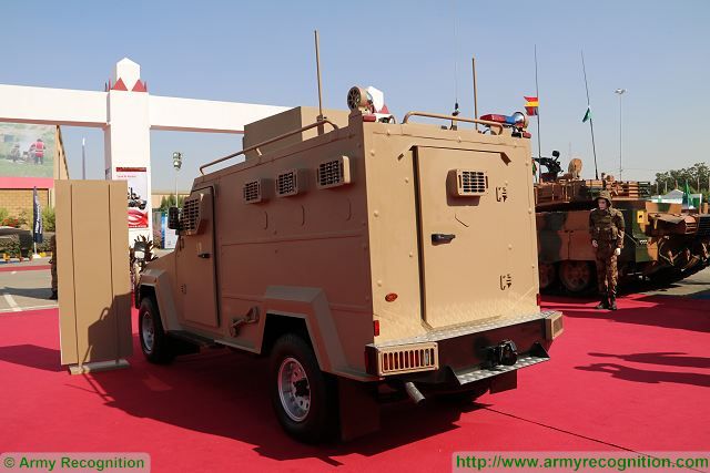 At IDEAS 2016, the International Defense Exhibition in Karachi, Pakistan, the State Company Heavy Industries Taxila unveils its new 4x4 armoured security vehicle Protector based on a commercial vehicle chassis Toyota Land Cruiser.