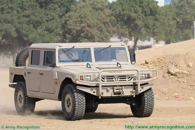 The Pakistani private Company car-manufacturer Metal Engineering Works (MEW) in collaboration with the Spanish Company URO Vehículos Especiales S.A. (UROVESA) presents the URO VAMTAC (Vehículo de Alta Movilidad Táctico, "High Mobility Tactical Vehicle") a four-wheel drive multirole military vehicle in live demonstration at IDEAS 2016, the International Defense Exhibition in Karachi, Pakistan.