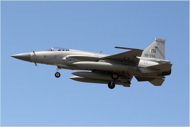 The JF-17 Thunder is a light-weight, single-engine, multi-role combat aircraft developed jointly by the Pakistan Air Force, the Pakistan Aeronautical Complex (PAC) and the Chengdu Aircraft Industries Corporation (CAC) of China. Its designation "JF-17 Thunder" by Pakistan is short for "Joint Fighter-17", while the designation "FC-1 Xiaolong" by China means "Fighter China-1 Fierce Dragon".
