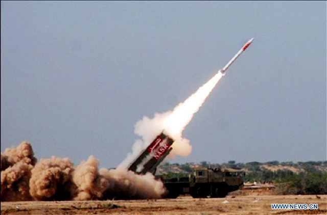 Pakistan on Tuesday, November 5, 2013, conducted a successful test fire of Short Range Surface to Surface Missile Hatf IX (NASR). The test fire was conducted with successive launches of 4 x missiles from a MLRS Multiple Launch Rocket System. 