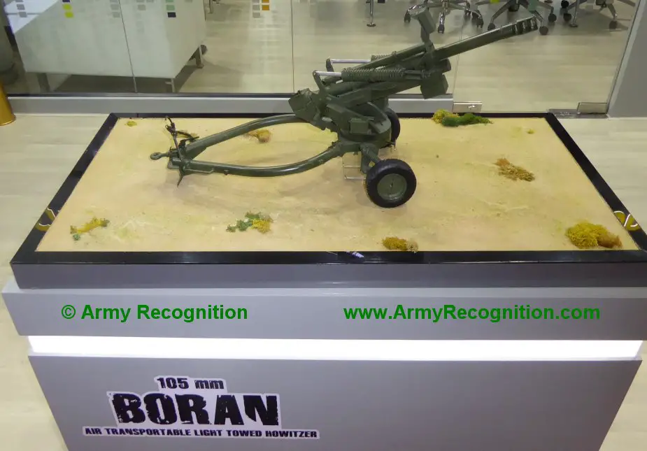 Defense Security Thailand 2019 MKE displays model of its just certified Boran 105mm air transportable light towed howitzer