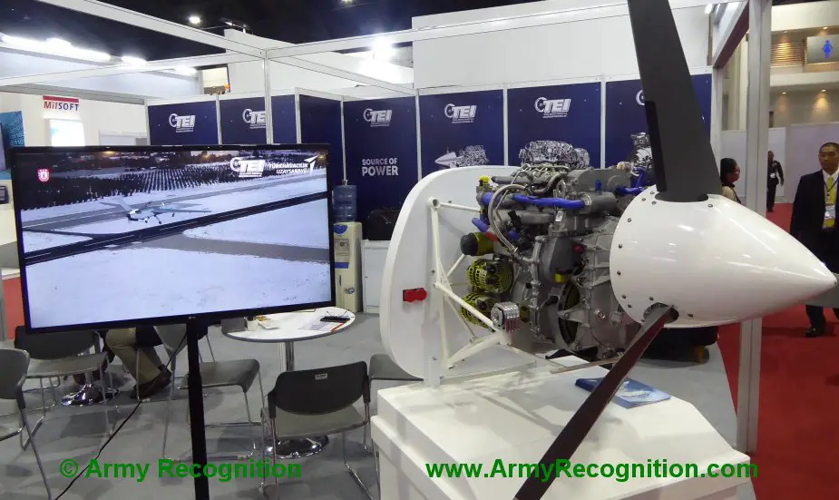 Defense Security Thailand 2019 Turkish company TEI promotes TEI PD170 turbodiesel aviation engine for heavy drones 1