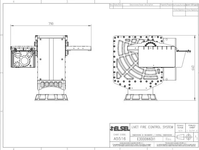 ELSEL remotely controlled dual weapons system technical drawing 640 002