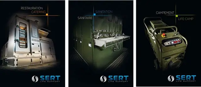SERT military catering kitchen sanitation life camp solution cooking sanitary equipment army France French defence industry military technology