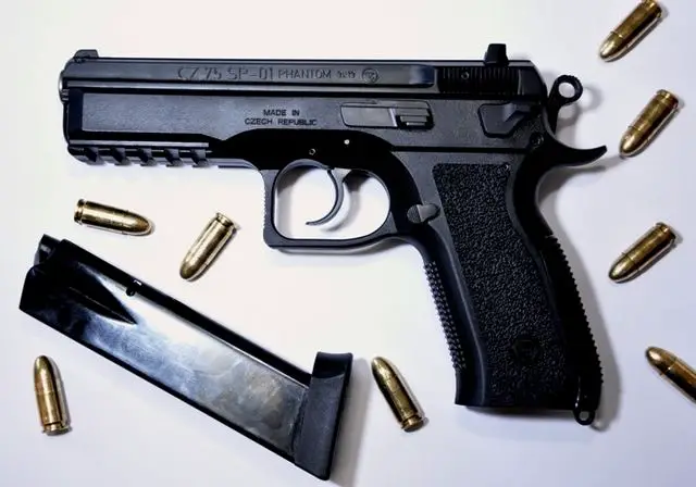 The CZ 75 SP-01 PHANTOM is a variant of the CZ 75 SP-01 TACTICAL automatic pistol. Thanks to its low weight achieved by the use of heavy-duty plastic is this handgun suitable for armed forces and similar service.
