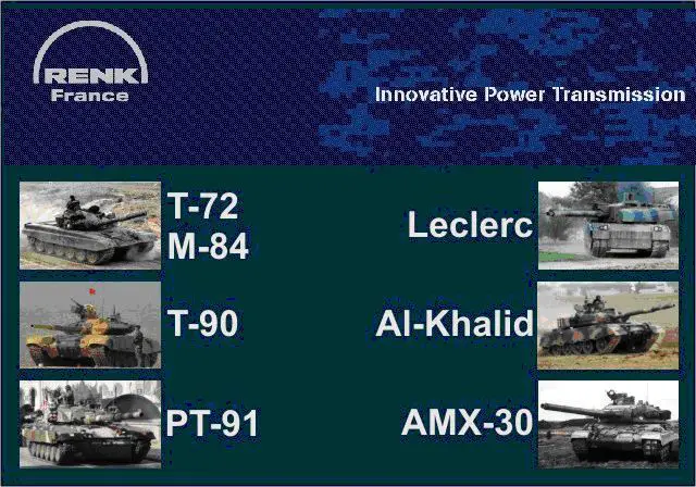 RENK, together with the French subsidiary SESM, is a world leader in the development and manufacture of automatic high-performance transmissions for all types of military tracked vehicles up to 70 tonnes.