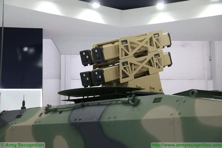 6x6 tank destroyer Rosomak Spike NLOS missile MSPO 2017 defense exhibition Kielce Poland 925 002