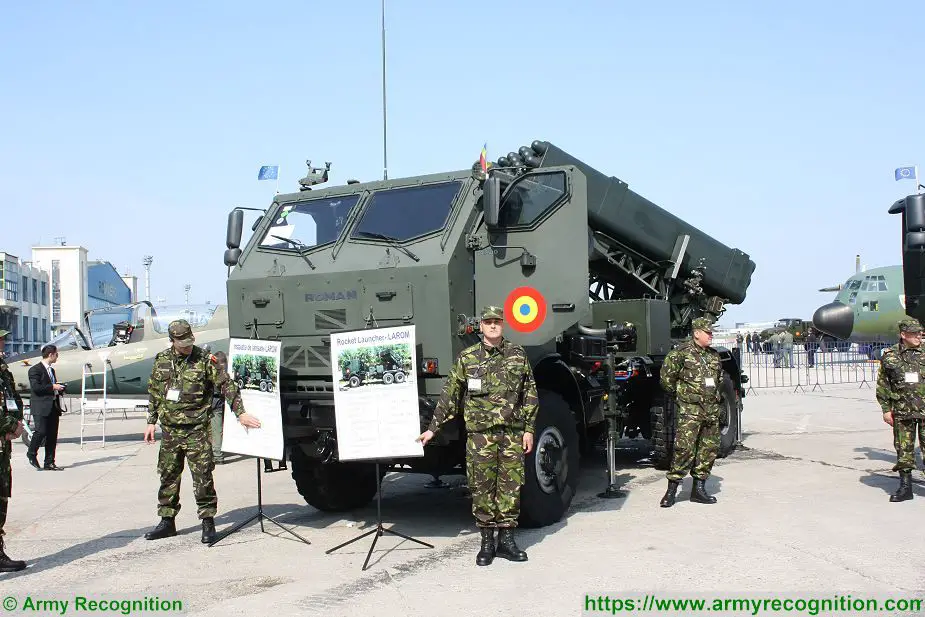 LAROM 160mm MLRS Multipl Launch Rocket System on 6x6 truck chassis Romania army 925 001