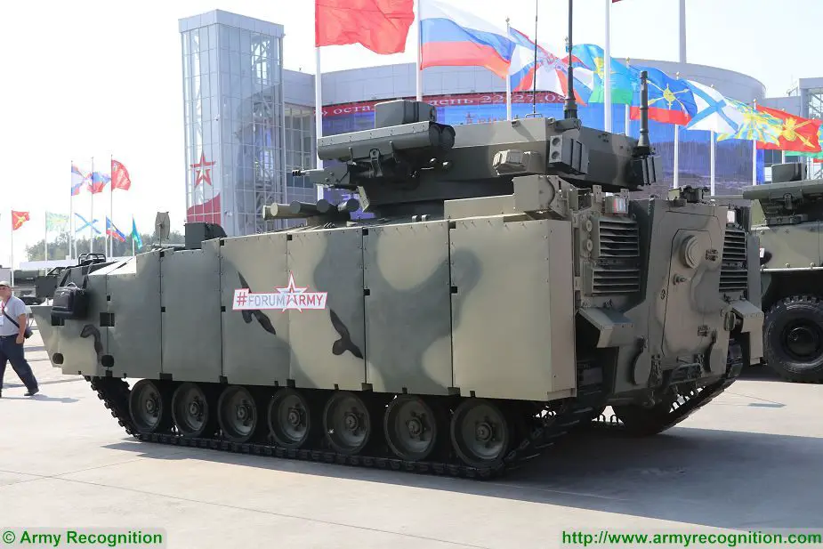 Russia presents the latest version of its new Kurganets-25 BMP IFV Infantry Fighting Vehicle at Army-2017, the International Military Technical Forum. he Kurganets is a new platform designed and developed by the Russian Defense Company Kurgan Machine-Building Plant to create a new family of light tracked armoured vehicle. 