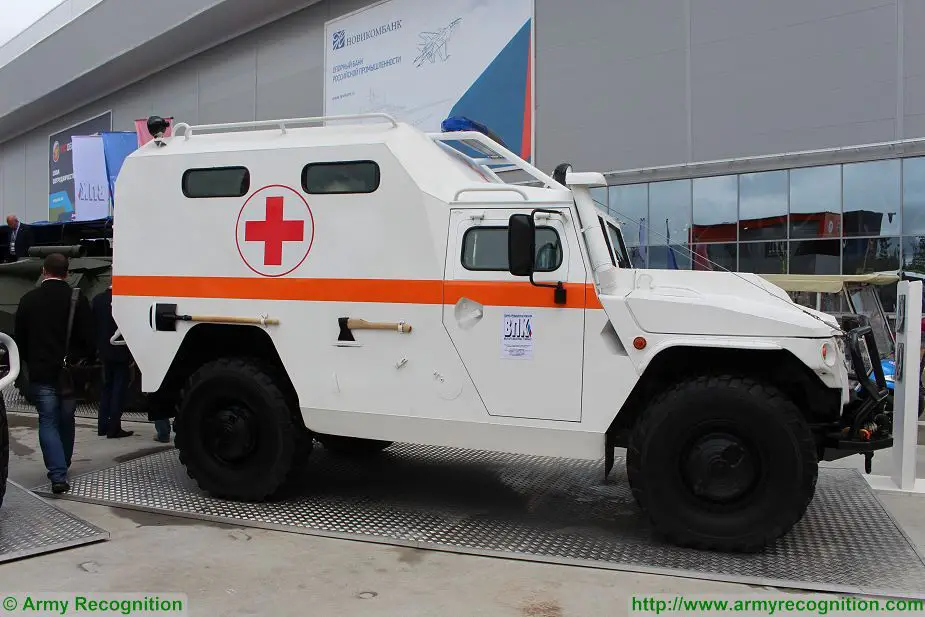 The Military Industrial Company (VPK Company) has created a medical version of the Tiger-M 4x4 armored combat vehicle capable of protecting the crew against 7.62 mm bullets, said Alexander Krasovitsky, the company director general, at the International Military Technical Forum, Army-2017 forum which takes place in the Patriotic Park, near Moscow, Russia.