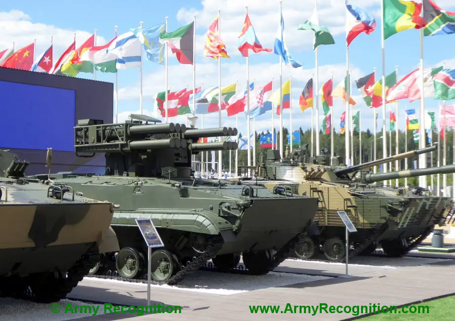 Army 2019 Nudelman displays Sosna missile air defense system on BMP 3 chassis