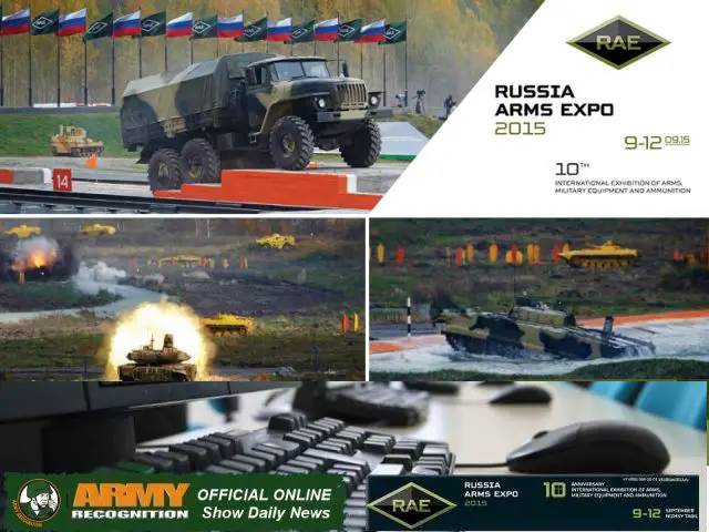 Army Recognition is proud to announce its selection as official Media Partner, Official Online Show Daily News and Official Web TV for RAE 2015, the Russian Expo Arms International exhibition of arms, military equipment and ammunition which will take place in Nizhny Tagil, Russia from the 9 to 12 September 2015.