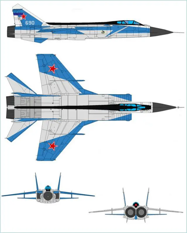 MiG-31 interceptor fighter aircraft technical data sheet specifications intelligence description information identification pictures photos images video Russia Russian Air Force aviation air defence industry military technology