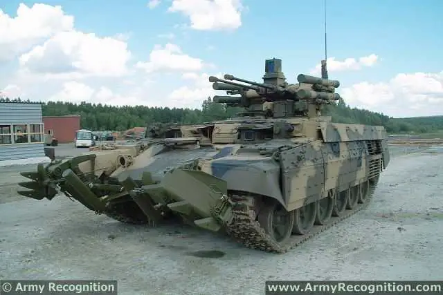 The latest generation of Russian-made armoured infantry fighting vehicle BMPT. 