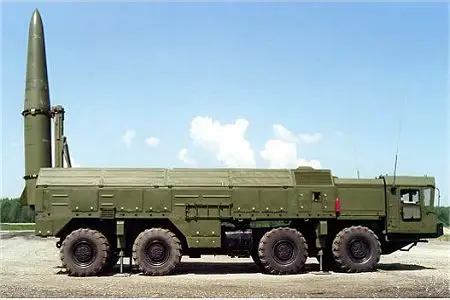 Iskander SS 26 Stone tactical missile system Russia Russian army right side view 450 001