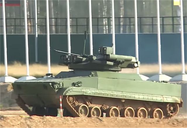 During the Russian Defense Ministry’s Innovation Day fair which has take place the 5 and 6 October 2015 near Moscow, Russian defense industry has unveiled a new unmanned ground vehicle based on the BMP-3 tracked armoured infantry fighting vehicle, the UDAR.