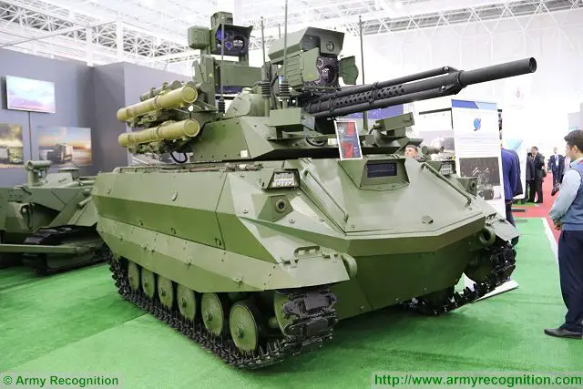 Uran-9 UGCV UGV tracked Unmanned Ground Combat Vehicle Russia Russian defense industry army military equipment 640 001